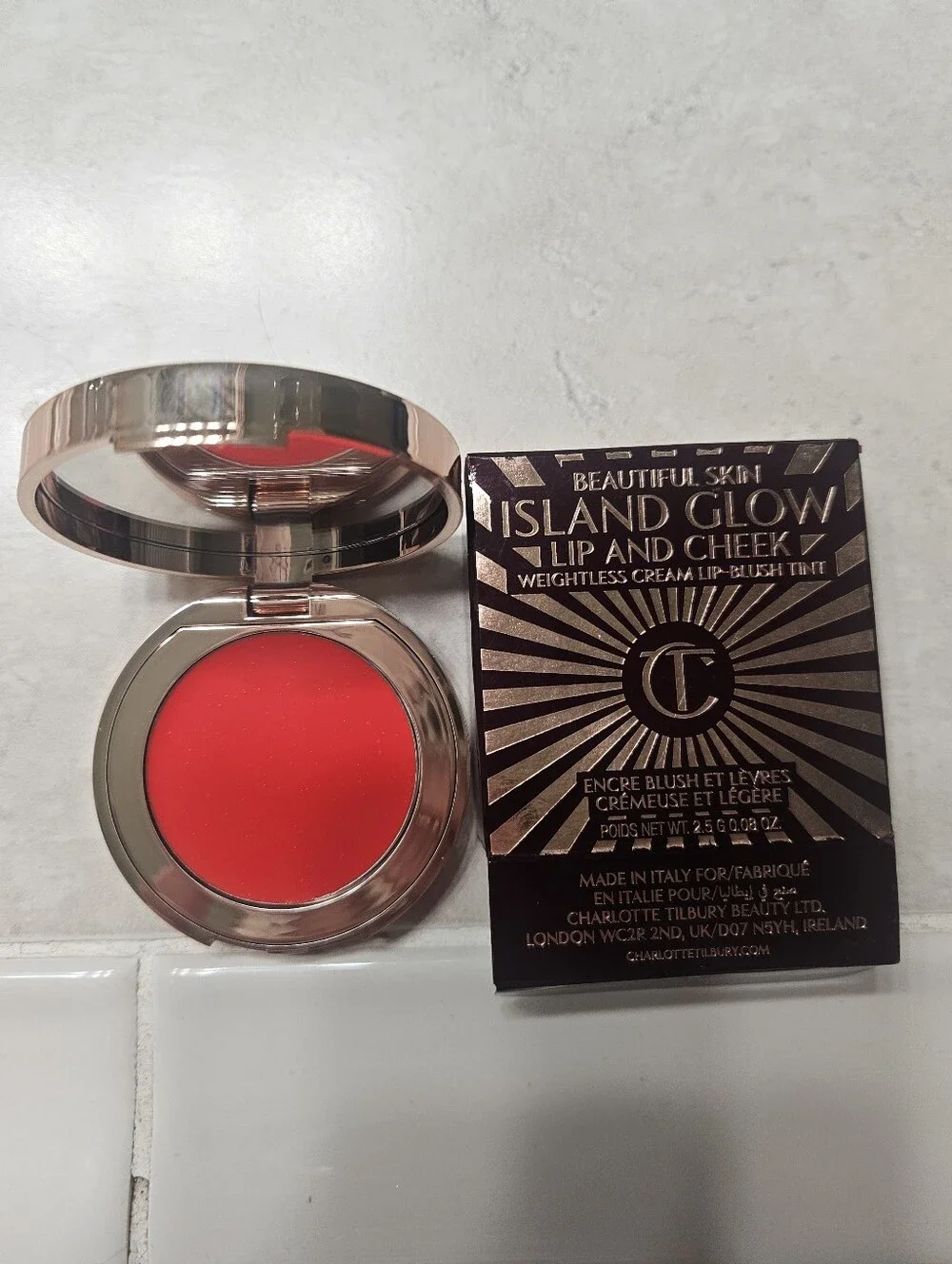 NWT Charlotte Tilbury Beautiful Skin Island Glow Lip And Cheek